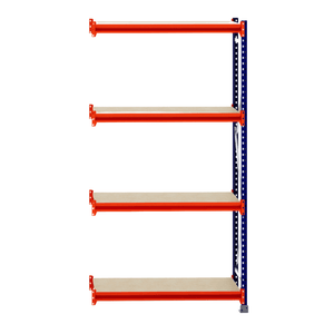 RackZone Longspan Shelving, 400mm depth, laminated timber extender shelves.