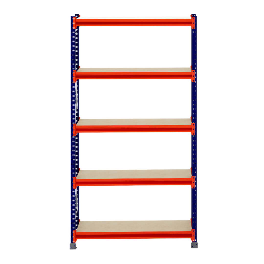 RackZone Longspan Shelving 400mm with five laminated timber shelves.