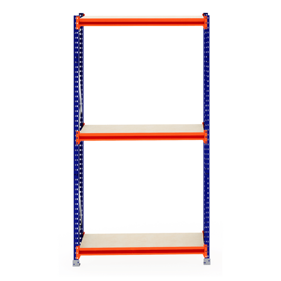 RackZone Longspan Shelving 600mm Depth Laminated Timber Starter, empty frame.