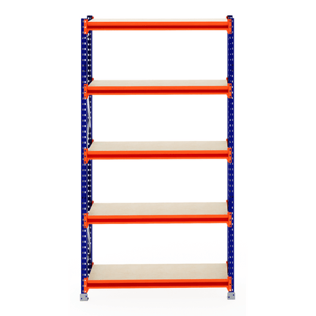RackZone Longspan Shelving Starter, 600mm depth, laminated timber shelves.