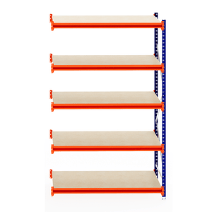 RackZone Longspan 800mm Extender: Metal shelving with timber shelves.
