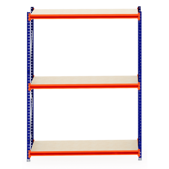 RackZone Longspan Shelving 600mm, Laminated Timber - Starter, shown on white.