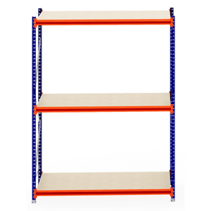 RackZone Longspan Shelving: 4-tier metal rack with laminated timber shelves.