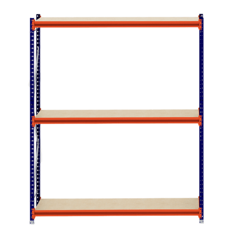 RackZone Longspan Shelving 600mm Laminated Timber Starter, front view.