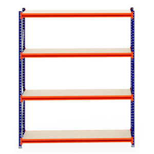 RackZone Longspan Shelving Starter, 800mm deep, with laminated timber shelves.