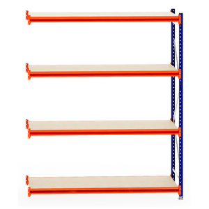 RackZone Longspan 800mm Extender, laminated timber shelves, front view.