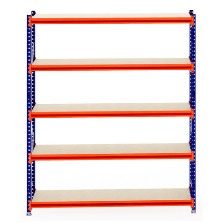 RackZone Longspan Shelving 800mm Depth Starter, laminated timber shelves.