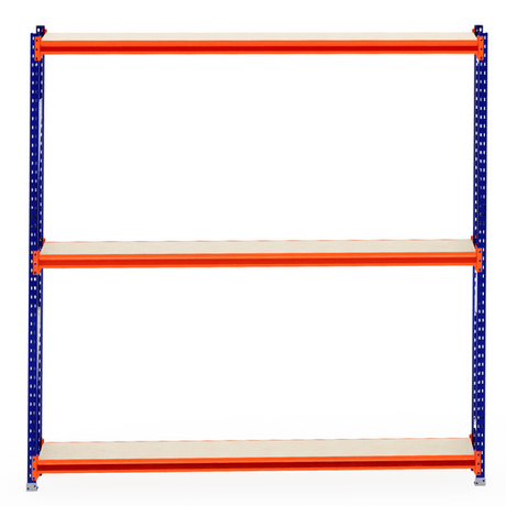 RackZone Longspan Shelving 400mm Depth with laminated timber shelves.