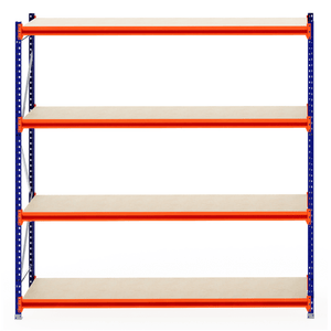 RackZone Longspan 800mm Shelving with laminated timber shelves, empty.