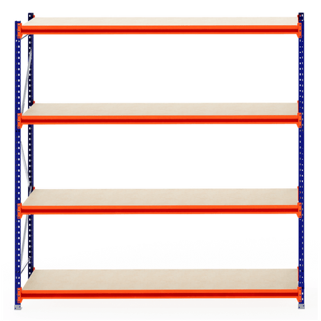 RackZone Longspan 800mm Shelving with laminated timber shelves, empty.