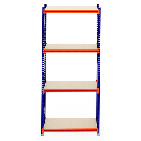 RackZone Longspan Shelving 800mm with four empty laminated timber shelves.