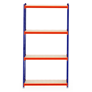 RackZone Longspan Shelving 400mm Depth, 4 shelves, laminated timber starter.