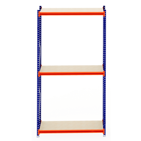 RackZone Longspan Shelving 600mm Depth Laminated Timber, Starter, front view.
