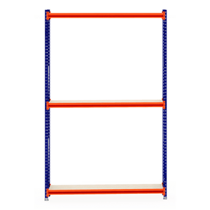 RackZone Longspan Shelving 400mm, Starter, laminated timber shelves.