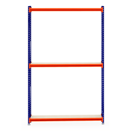 RackZone Longspan Shelving 400mm, Starter, laminated timber shelves.