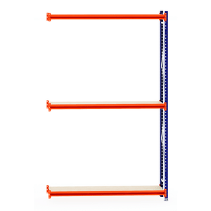 RackZone Longspan Shelving 400mm Laminated Timber Extender, side view.