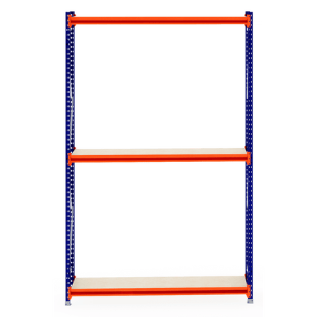 RackZone Longspan Shelving 600mm Depth with timber shelves, starter unit.