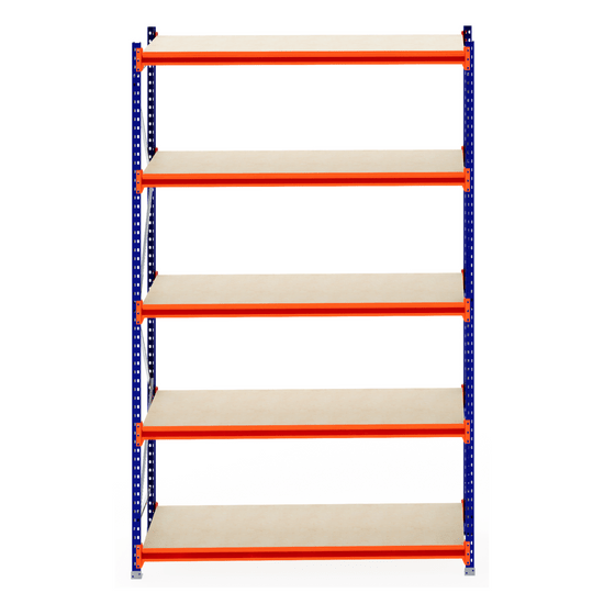 RackZone Longspan Shelving 800mm with laminated timber shelves, starter unit.