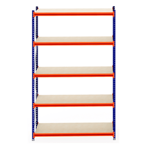 RackZone Longspan Shelving 800mm with laminated timber shelves, starter unit.