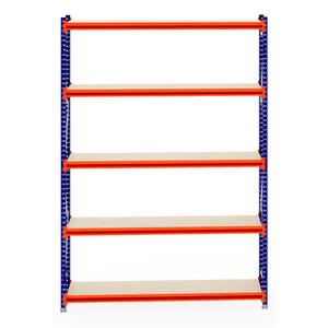 RackZone Longspan Shelving Starter, 5-shelf, 600mm deep, laminated timber.