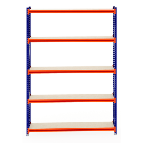 RackZone Longspan Shelving Starter, 5-shelf, 600mm deep, laminated timber.