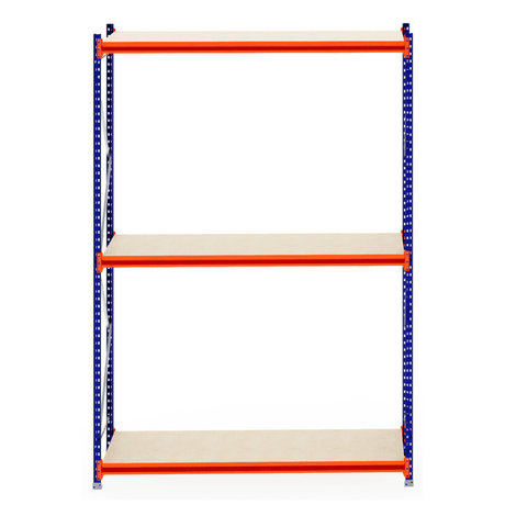 RackZone Longspan Shelving, 800mm depth, laminated timber, front view.