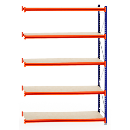 RackZone Longspan Shelving Extender, 800mm deep, laminated timber shelves.