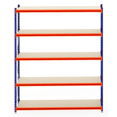 RackZone Longspan Shelving 800mm Depth Laminated Timber Starter, 6 tiers.
