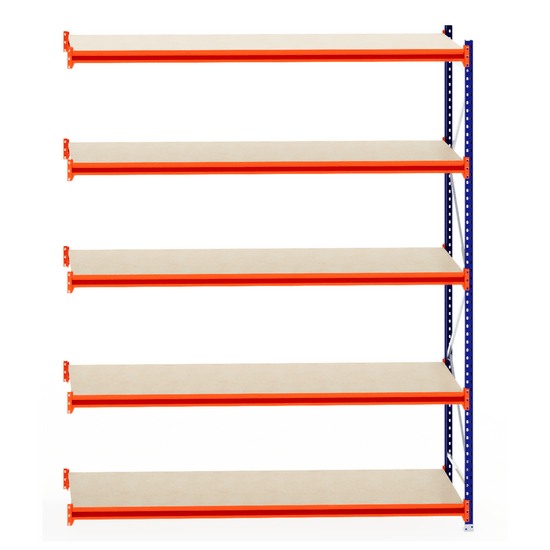 RackZone Longspan 800mm Timber Extender with blue frame, orange supports.