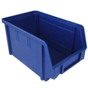 RackZone Storage Part Bin, blue plastic, open front, handle, 124x146x237mm.