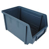 RackZone Storage Part Bin, gray plastic, open front, ribbed sides, 124x146x237mm.