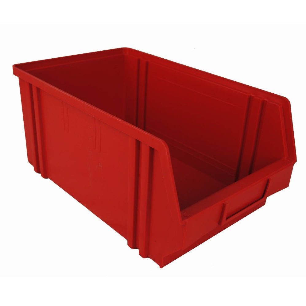 RackZone Storage Part Bins Art 105 Eurobox, red, stackable, open front.
