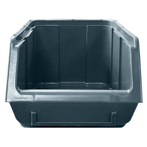 Front view of RackZone Storage Part Bin A150, grey, 96h x 128w x 204d.