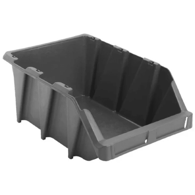 RackZone KPA30 grey storage bin, open front & reinforced sides, pack of 25.