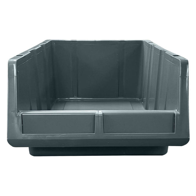 RackZone grey PA415 storage bin, 150x173x402mm, open top, front view.