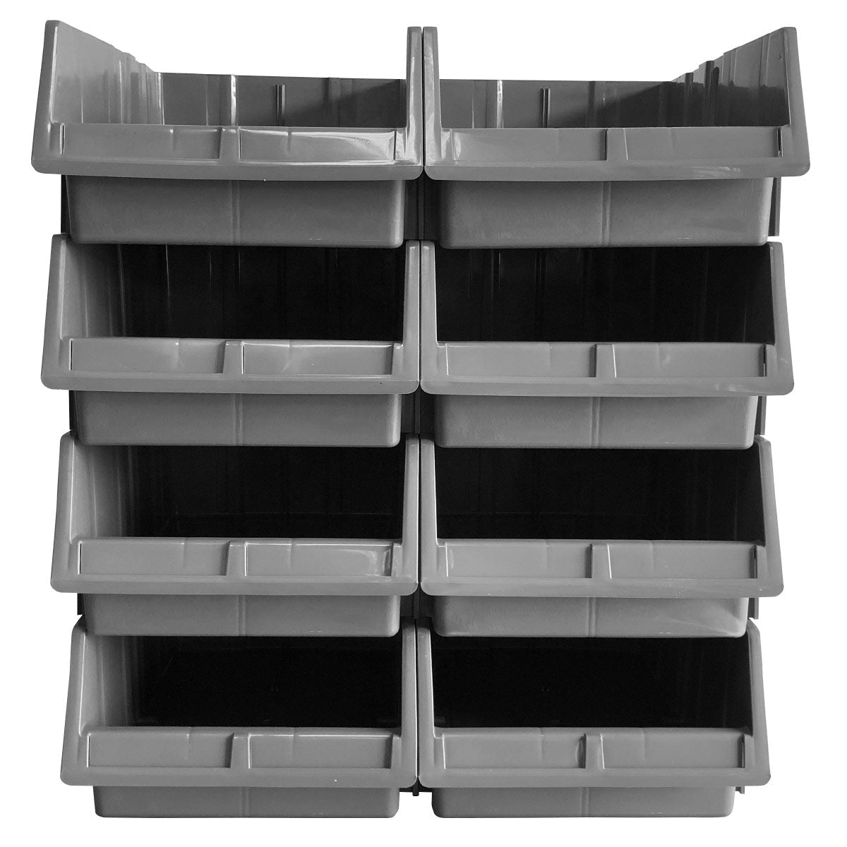 RackZone Storage Part Bins PA540 Grey, stacked 2 columns x 4 rows.
