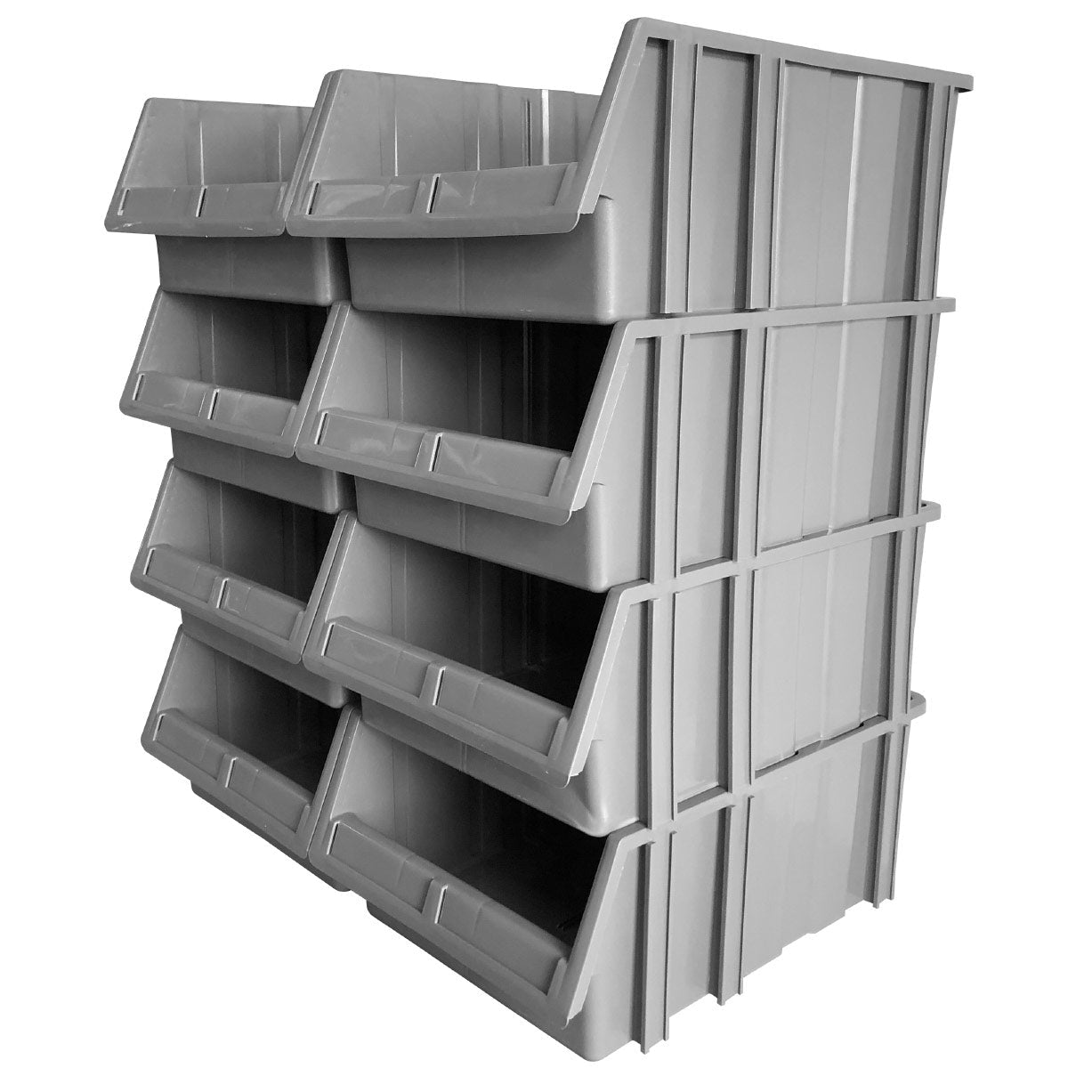 RackZone Storage Part Bins PA540, grey, open front, 200x340x503mm.