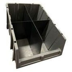 RackZone PA550 DIVIDER (20-pack), gray bin with 4 compartments for organizing.