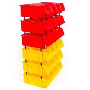 RackZone Storage Part Bins Kit 1120, red/yellow small parts organiser.