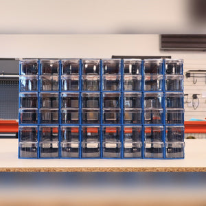 RackZone Pull Out Drawer set (96), blue, 270H x 920W x 170D, for workbenches.