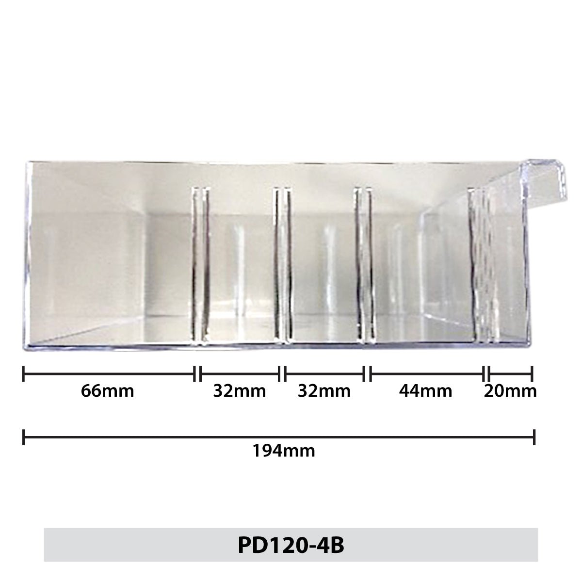 RackZone Plastic Drawer Dividers for 120-4, pack of 10, with 4 sections.