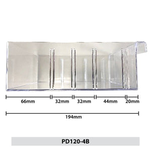 RackZone Plastic Drawer Dividers for 120-4, pack of 10, with 4 sections.