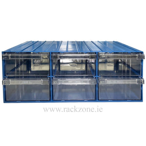 Plastic Drawer 72 Box 204d x 370w x 160h Blue 120-6