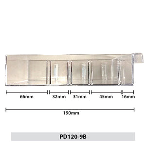 RackZone Plastic Drawer Dividers, 204x370x160mm, pack of 10, five sections.