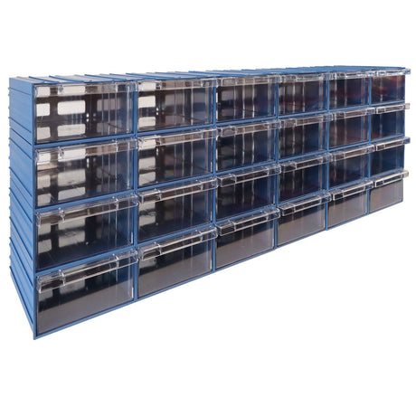RackZone Plastic Drawer 24 Box in blue, wall mountable storage organizer.