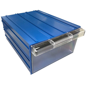 RackZone Plastic Drawer 12 Box, blue, 340x260x150mm, wall-mountable storage bin.