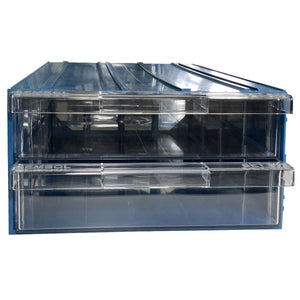 RackZone Plastic Drawer [24 Box], 303d x 260w x 113h, blue, for small parts.