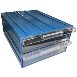 RackZone Plastic Drawer [24 Box] Blue, 303d x 260w x 113h, for small parts.