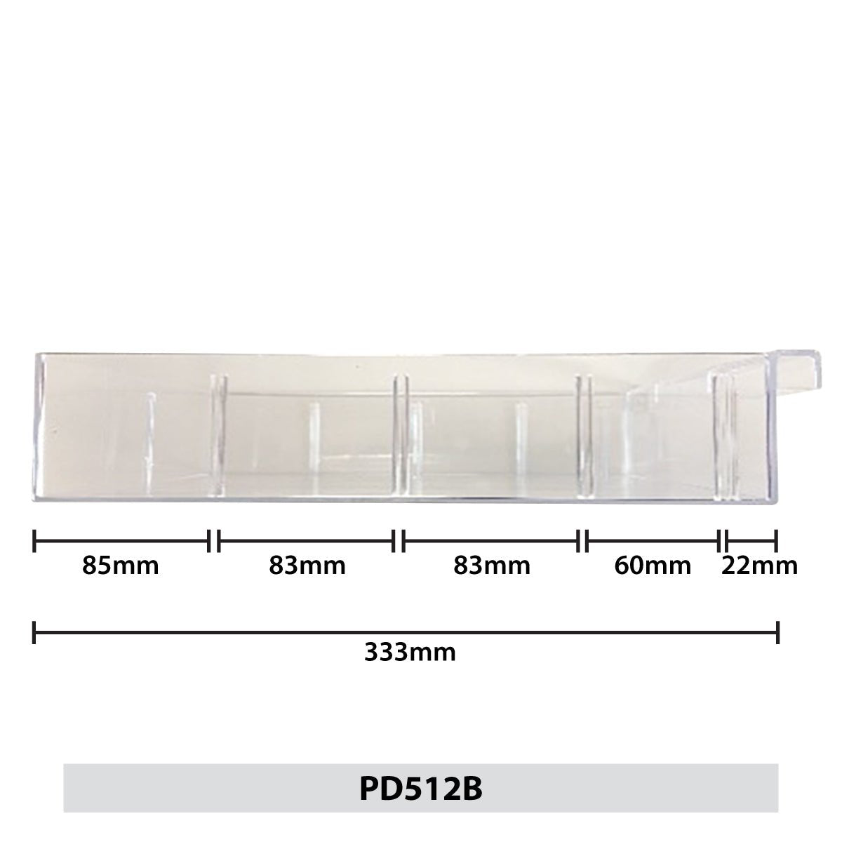 RackZone Plastic Drawer Dividers for PD512, pack of 10, 333mm.