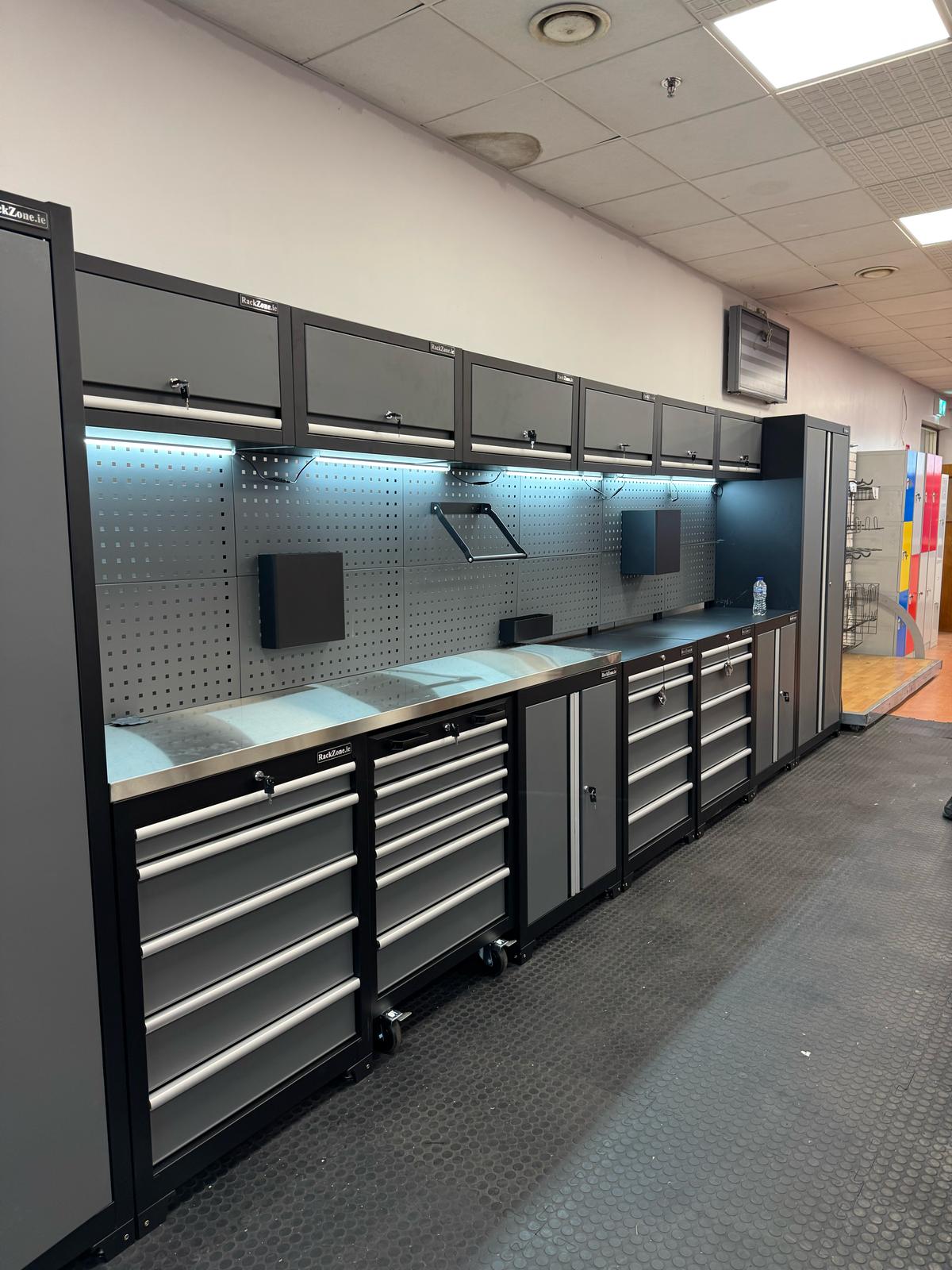 RackZone Modular Workstation LED Light Set (3-Pack) for workshop storage.